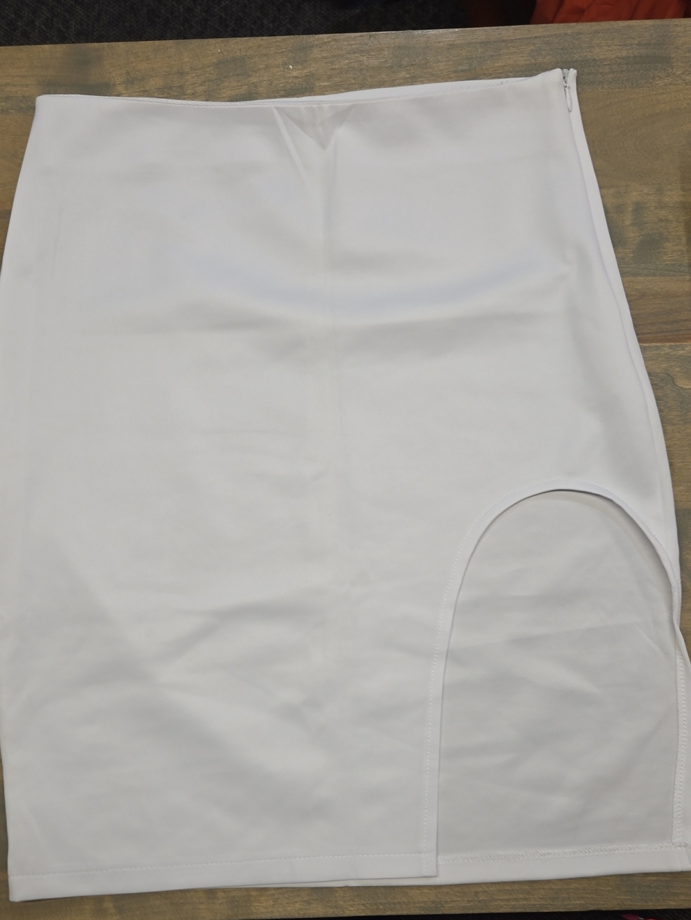 White Women's Bodycon Mini Skirt with Side Cutout